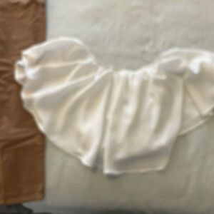 Elegant White Satin Off-Shoulder Top